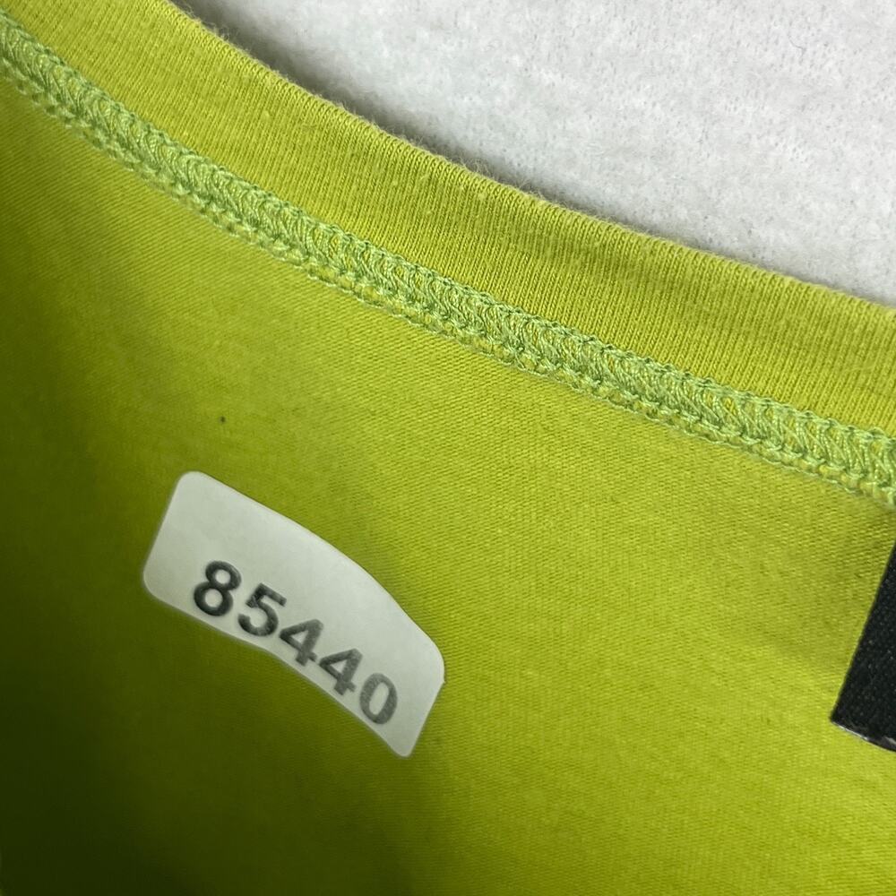 EILEEN FISHER Top L Stretch Organic Cotton Scoop Neck Cap Sleeve Green USA - Picture 9 of 9